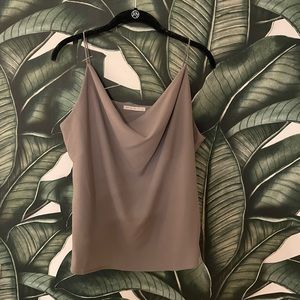 Simple Gray Cow Neck Tank